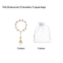 4/12/24/30/40/120pcs/Set Mini Rose Prayer Beads Angel First Communion Baptism Party Favors, Suitable For Various Party Gifts - Multicolor - View 13