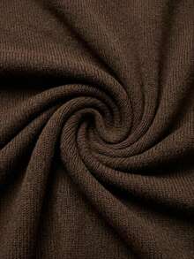 Women's Solid Color Button-Front Long Sleeve Cardigan Sweater, Loose Elegant Casual Top For Spring, Autumn, Winter, Back To School, Halloween, Mother's Day - Coffee Brown - View 5