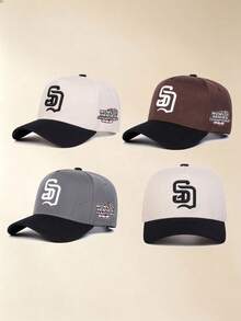 1 Buah Topi Baseball Unisex dengan Pinggiran Melengkung dan Blok Warna, Bordir Huruf & Cetak Samping, Topi Olahraga yang Dapat Diatur untuk Sehari-hari, Jalanan, Luar Ruangan, Perjalanan & Mendaki - beraneka warna - View 6