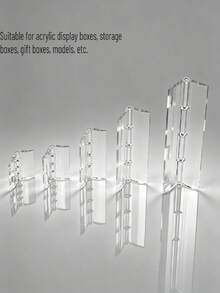 18pcs Acrylic Transparent Hinge, No-Drill Seamless Small Hinges, Suitable For Gift Box Handcraft Mechanism, Model Scene Small Doors, Storage Transparent Box Lid, Music Box, Display Box - Set - View 6