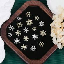 18Pcs Alloy Christmas Snowflake Nail Art Decorations Mixed With Gold And Silver DIY Nail Accessories - Multicolor - View 7