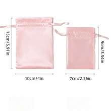 10pcs Faux Satin Drawstring Jewelry Gift Bags, Suitable For Weddings, Holidays, Parties And Other Occasions - Satin Bag - View 3