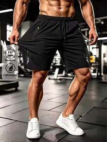 Men's Comfortable Sports Shorts, Outdoor Sports Shorts, Suitable For Summer Wear, Travel And Outings - Black - View 4