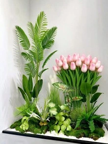 1/6/12件裝人造鬱金香花家居裝飾擺件 INS風 客廳臥室裝飾仿真花 適用於家居裝飾、婚禮裝飾、節日裝飾 - 淺桃粉紅色 - 查看 11