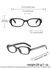 1 PC Men's Classic Black Frame Rectangle Glasses PC Material Casual And Versatile Style Lightweight For Office Leisure Daily Wear With Glasses Box - Multicolor - View 6