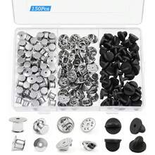 150Pcs 3 Style Pin Backs Set Locking Rubber Metal Pin Backs Clasp Pin Keepers For Enamel Pins Badges Brooches Lapel Pins DIY - 150Pcs-3tyles - View 10