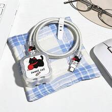 Set Pelindung Kabel dan Pengisi Daya Apple Motif Anak Kucing Bola Benang, Pelindung Kabel Pengisi Daya Apple 40W Tahan Lama, Pengatur Kabel Anti-Patah - MultiWarna - View 8