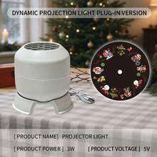 Dynamic Christmas Projection Light, LED Projector Lamp, Cool Santa Claus, Snowman, Christmas Tree, Wreath And Other Multiple Pattern Designs, 360° Rotation Adjustment, USB Powered, Create Holiday Atmosphere Decoration, Home Night Light, Portable Night Light, Suitable For Walls, Ceilings, Bedrooms And Bedside, Creative Holiday Gift - Plug-in Model - View 9