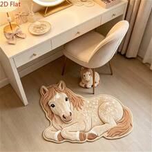 1pc Spotted Pony Shaped Rug, Decorative Carpet, Floor Mat, Living Room Carpet, Bedroom Carpet, Animal Carpet, Door Mat - Multicolor - View 5
