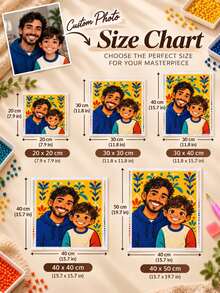 Custom Photo Diamond Painting Kit, Personalized DIY 5D Diamond Art, Suitable For Adults And Children, Square/Round Acrylic Diamonds, Custom Family Portrait Gift, Creative Handmade Home Decor Craft - Multicolor - View 5