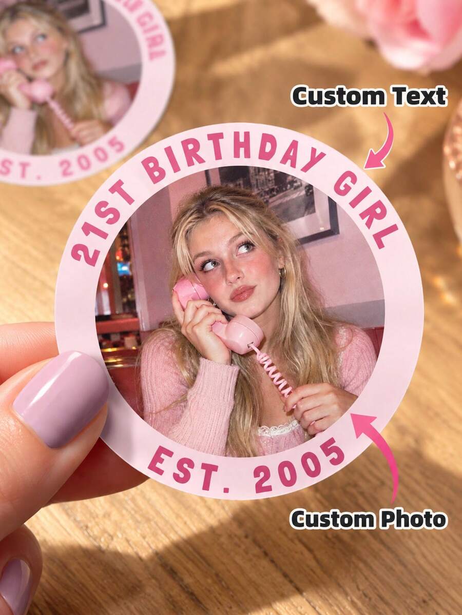1/30/60/100pcs Stiker Foto Kustom yang Dapat Dipersonalisasi, Stiker Pesta Ulang Tahun, Stiker Teks Kustom, Stiker Pernikahan, Label Foto, Stiker Tahan Air, Stiker Tahan Minyak, Sempurna untuk Pembungkus Kado, Amplop, Kotak Kado, Undangan, Stiker Warna-warni, Cocok untuk Teman, Keluarga, Kolega, Pernikahan, Liburan, Hari Jadi, Ulang Tahun, Pernikahan - Multiwarna 1 - View 1