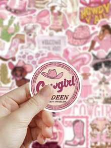 50 قطعة ملصقات Howdy Cowgirls للزلاجات، الجيتارات، أجهزة الكمبيوتر المحمولة، دفاتر القصص، الحقائب، الثلاجات، صناديق التخزين، ملصقات ديكور DIY جرافيتي - مقاس واحد - مشاهدة 5