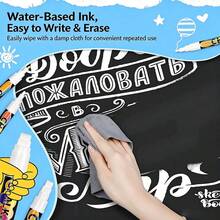 5pcs Erasable Dust-Free White Liquid Chalk Pens, Smooth Writing With Rich Color, Easily Erasable Without Residue, Suitable For Blackboard, Glass, Ceramic, Mug And Other Smooth Surfaces, Menu Graffiti, Store Signage, Hand-Drawn DIY, Home Decor And More, Comfortable Grip, Clean And Hassle-Free Creation - Rectangle - View 7