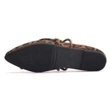 Women's Leopard Print Pointed Toe Vintage Suede Flats, Double Strap Slip On Comfortable Fashion Ballet Shoes For Work Party Daily Casual - Leopard Print - View 7