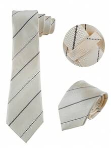 1pc 8cm Professional Business Tie Men's Retro Polyester Long Necktie - Multicolor - View 3