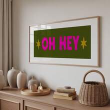 1pc Frameless Funky Oh Hey Panoramic Wall Art Dorm Gift - Frameless - View 2