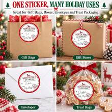 Christmas Gift Stickers, 2.5 Inch Santa Claus Stickers With To And From, North Pole Christmas Labels And Santa Claus Gift Tags, Suitable For Wrapping Paper, Gift Bags, Boxes And Envelopes - Round - View 5