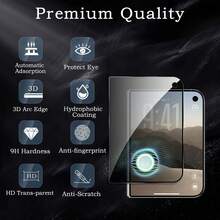 Tempered Glass Screen Protector For IPhone DUO 18 Pro Max 17 Pro Max/16e/14/13/13 Pro, Anti-Peeping Privacy Screen Protector, Compatible With IPhone 14/13/13 Pro/16e And Other Phone Accessories, Privacy Protection Film For Phone Cases - Black - View 5