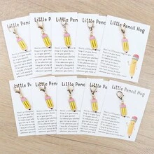 5pcs/10pcs Pencil Keychain With Pencil Hug Card, Encouragement Gift, Perfect As Motivational Gift For Students, Colleagues, Pen Pals, Learning Progress Reward, Backpack Decoration, Thanksgiving, Christmas, Valentine's Day Gift - Multicolor - View 9