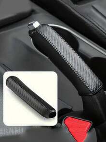 1pc Car Handbrake Cover Non-Slip Wear-Resistant Car Gear Shift Cover Sewn PU Leather Handbrake Handle Cover Interior Accessories - A - View 7