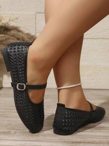 Women's Flat Mesh Lace Hollow Out Slip-On Shoes, Summer New Style - Black - View 6