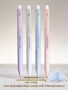 4pcs Retractable Erasable Neutral Pens, 0.5mm Tip, Black And Blue Ink, No Correction Fluid Needed, Large Capacity Box, Fresh Design, Compact And Portable, Suitable For Daily Writing, Fun Handwriting Practice, Back To School Stationery - 4pcs/box - View 14