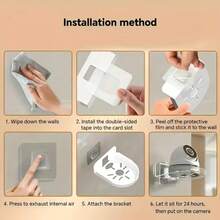 1pc/2pcs No-Drill Adhesive Wall Mount Camera Bracket, Fixed Surveillance Tray, Home Storage Rack - Fixed Bracket - View 3