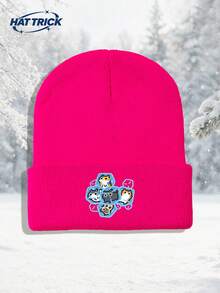 1pc Unisex Ice Cube Cat Print Knitted Beanie, Soft Warm Comfortable Minimalist Knitted Hat, Hip Hop Rapper Brimless Cap, Versatile Fashion Hat For Daily Wear, Party, Commute, Sports, Hiking, Travel - A - View 6