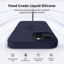 原裝矽膠手機殼，相容 iPhone 13 14 15，[軍規級防震保護] 矽膠手機殼，柔軟防刮微纖維內裡，相容 iPhone 16 Pro Max 17 Pro Max 18 Pro Max XS Max XR 7 8 Plus SE2022 6s 6s Plus 12 Mini 11 - 午夜藍 - 查看 4