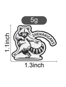 1 chiếc ghim cài áo tráng men hình gấu mèo tinh nghịch hài hước, phong cách retro đen trắng, phụ kiện cho quần áo và túi xách - Nhiều màu - Xem 11