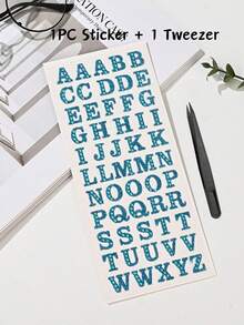 1pc Colorful Rhinestone Uppercase English Letter Decorative Sticker Set, Silver/Pink/Blue/Black/Purple/Red Rhinestone Decorative Stickers, 3D Self-Adhesive Rhinestone Patches, Comes With Tweezers, Can Be Freely Combined To Create Words, Suitable For Phone Cases, Laptops, Earphone Cases, Gift Boxes, Storage Boxes, Crafts, Party Decorations, Personalized Identification Beautification Patches - one-size - View 12