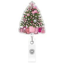 1pc Christmas Retractable Badge Reel, Acrylic 2D Flat Design, Christmas Atmosphere Retractable Card Holder ID Clip, Suitable For Nurses, Doctors, Teachers, Badge Holders, Christmas - A - View 20