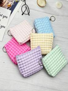 Multi-Color Fashion Women's Mini Coin Purse, Zipper Closure, Can Hold Driver's License, ID Card, Earphone Cable, Also Suitable As Makeup Bag, Wallet, Phone Bag, Perfect For Halloween/Christmas Special Offer - Multicolor - View 6