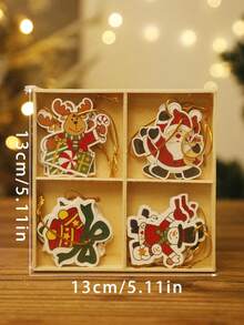 1 Set Christmas Tree Hanging Ornaments With Cute Santa Claus, Reindeer, Snowman And Bell Patterns, Christmas Tree Top Decoration, Suitable For Bedroom, Living Room, Christmas Tree, Fireplace, Window, Holiday Party Background, Indoor Home Display, Gift - Multi-color 6 - View 13