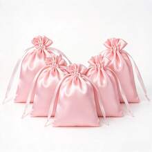 10pcs Faux Satin Drawstring Jewelry Gift Bags, Suitable For Weddings, Holidays, Parties And Other Occasions - Satin Bag - View 10
