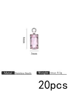 20Pcs Rectangle Glass Crystal Charms,304 Stainless Steel Gold Plated Multicolor Pendants,Charms For Jewelry Making,Diy Necklace Bracelet Supplies - Rhinestone Pendant - View 17