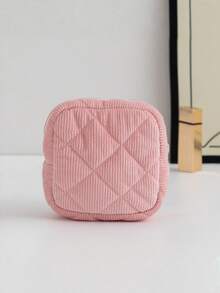 1pc Corduroy Material Girls Sanitary Napkin Storage Bag, Sanitary Pad Storage Bag, Travel Cosmetic Storage Bag, Coin Purse - Multicolor - View 13