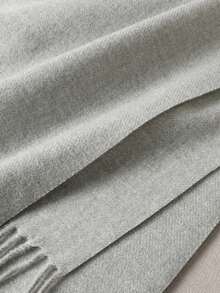 1pc 35*180cm Premium Fashion Elegant Solid Color Tassel Wool Scarf For Women, Autumn/Winter Casual Windproof Shawl, Suitable For Daily Wear - Light Grey - View 6