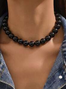 1pc Fashionable Minimalist Beaded Necklace For Women For Daily Decoration - Yellow Gold - View 13