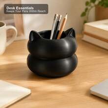 1pc Cute Cat-Ear Pen Holder Featuring A Finely Crafted 3D-Printed Design With Intricate, Detailed Layering; Serves As A Multifunctional Desktop Organizer For Small Items Like Keys, As Well As A Creative Decorative Piece. - Cat Ear Pen Holder - View 6