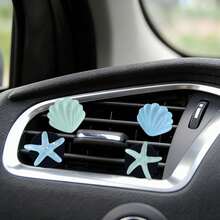 4pcs Starfish Shell Car Air Vent Clips, Summer Ocean Theme Decoration, Cute & Exquisite Design, Secure Grip Without Affecting Airflow, Easily Adds Fresh Atmosphere To Car Interior, Creative Car Interior Gift Suitable For Women - Starfish Shell Car Air Vent Clip - View 6