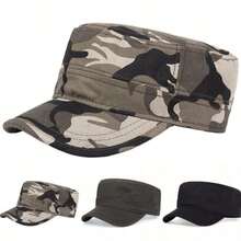 1pc Men's Camouflage Flat Top Baseball Cap, Adjustable Sun Protection Casual Hat For Outdoor Sports, Spring/Autumn Travel, Beach Vacation - Multicolor - View 2