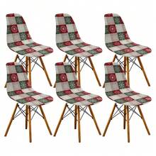 1/2/4/6pcs Christmas Print Shell Chair Cover, Decorative Dust-Proof Elastic Full Cover, Removable And Washable - Multi-color - View 26