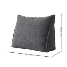 1pc Triangular Wedge Pillow, Textured Fabric Bed Rest Pillow, Removable & Washable Pillowcase, Ergonomic Backrest Pillow, Suitable For Bed, Sofa, Reading & Leisure - Triangle Cushion - View 4