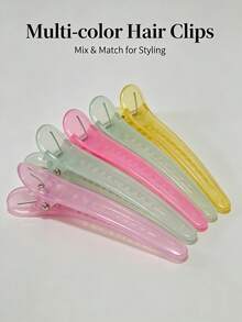 20-1pc Hair Sectioning Comb And Alligator Clips Set, Black Tail Comb With Colorful Hair Clips For Hair Styling, Coloring, Cutting And Salon Use (Random Color Hairpin) - Random Color - View 4