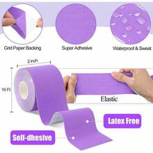 2.5cm*5m Waterproof Elastic Sports Casual Care Tape, Suitable For Knee, Shoulder And Elbow Muscle Support And Protection - Multicolor - View 4