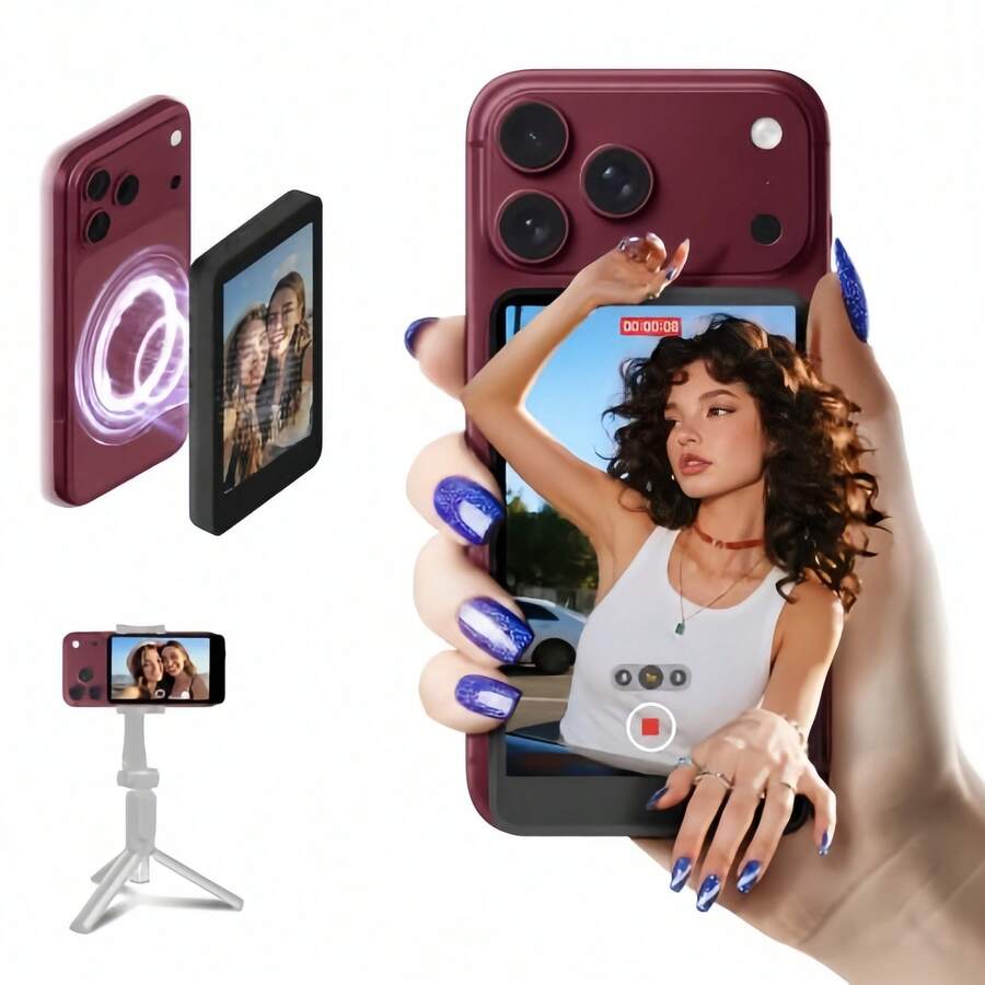 Layar Vlog Bertenaga Baterai Isi Ulang untuk Smartphone [Catu Daya Ganda 36V (Baterai/USB), Kompatibel dengan Smartphone iOS dan Android] [Rilis di Lokasi, Produksi Konten, Selfie, Tipe Speaker (3,97 Inci)] - MultiWarna - View 1