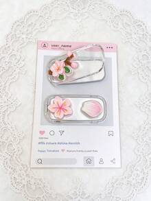 1pc Transparent Painted Mirror Phone Stand Makeup Mirror Adhesive Foldable Mirror Back Sticker Horizontal & Vertical Dual-Use Portable Desktop Stand - Multicolor - View 6