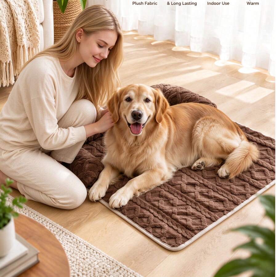 1 buah Alas Kasur Hewan Peliharaan Kepang Pendek Berbulu | Pelindung Sofa Matras Anjing dengan Bantal Leher Lembut | Universal untuk Kucing dan Anjing | Kasur Sofa Anjing Lembut yang Dapat Dicuci | Cocok untuk Kucing dan Anjing Besar, Sedang, dan Kecil | Hadiah Liburan yang Luar Biasa