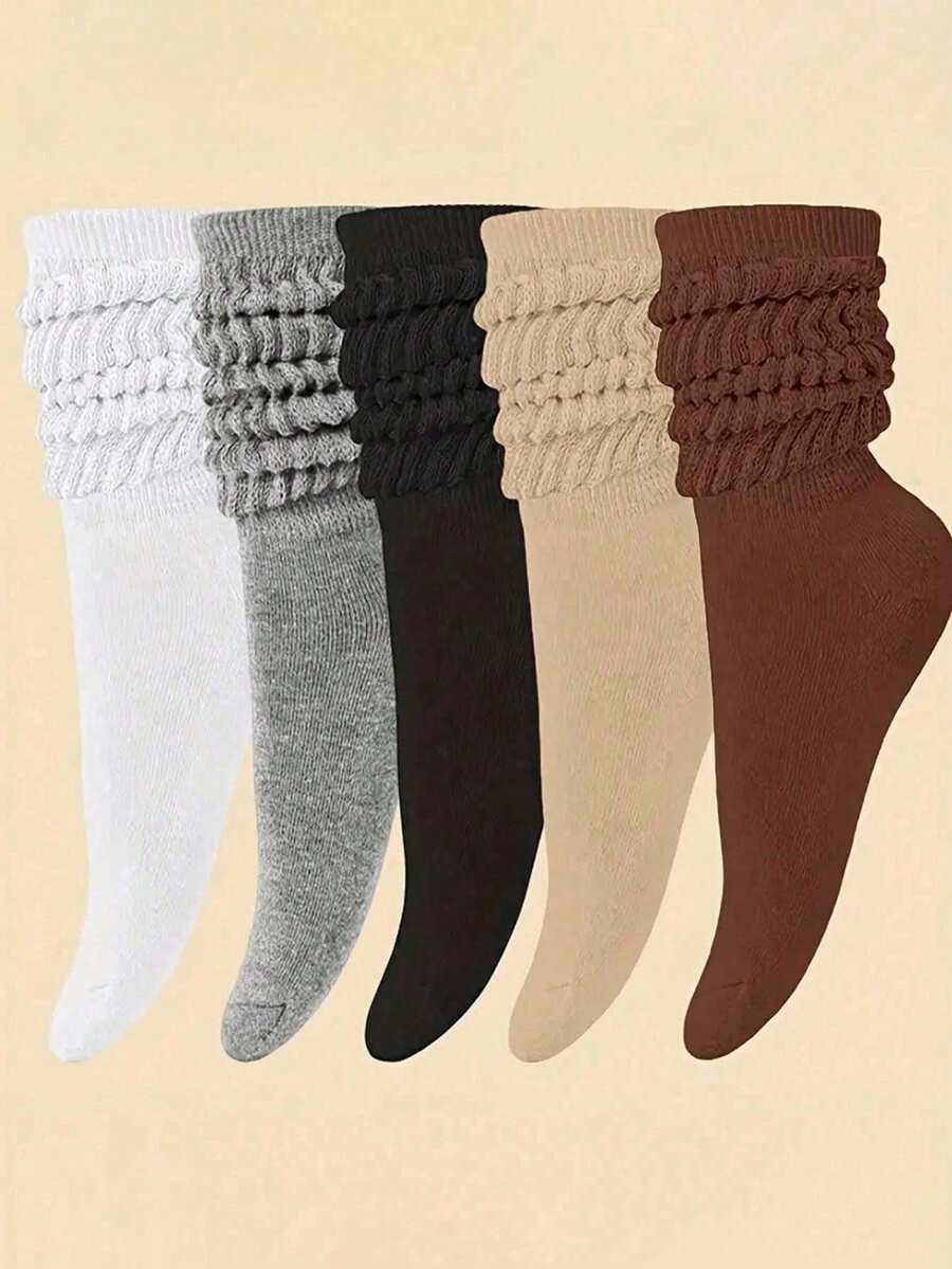 10 Pairs Women's Colorful Crew Socks, Warm Bubble Socks, Calf Length Athletic Socks For Autumn/Winter - Multicolor - View 1